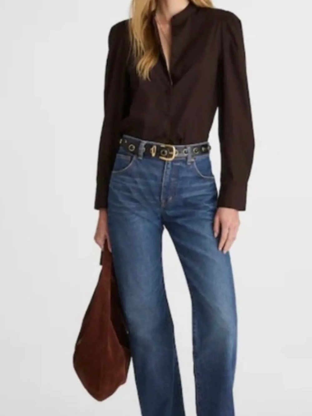 Madewell puff sleeve button up